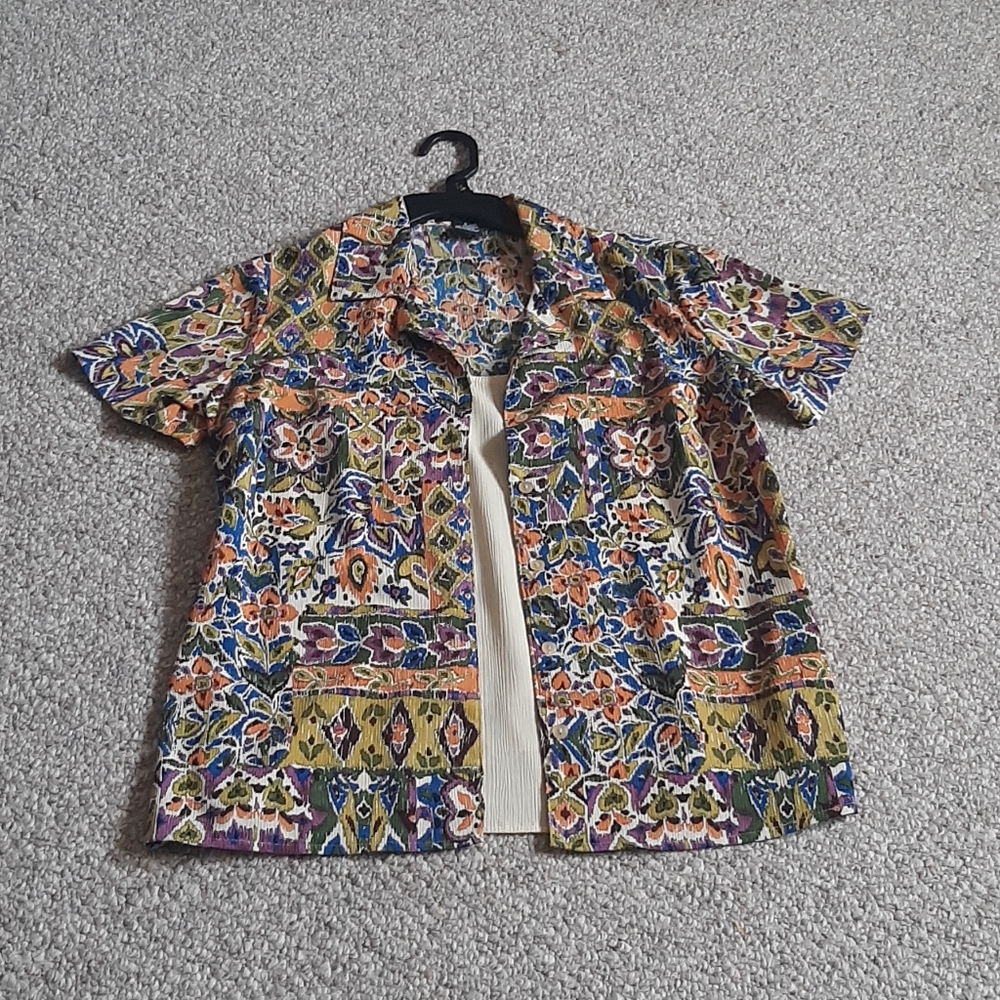 Lelementz Crinkle Fabric Layered Top